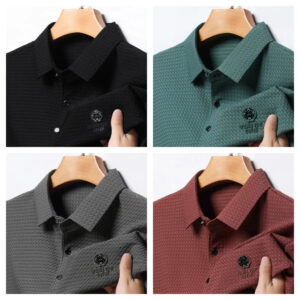 Summer New Men's Lop-up Hollow Short-sleeve Polo Shirt Breathable T-Shirt (Pack of 4)