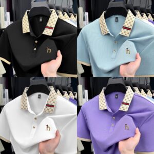 new breathable cartoon dog embroidery polo T-shirt