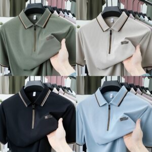 Summer Cool Ice Silk Polo T-Shirt