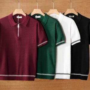 Summer contrasting collar polo T-shirt for men